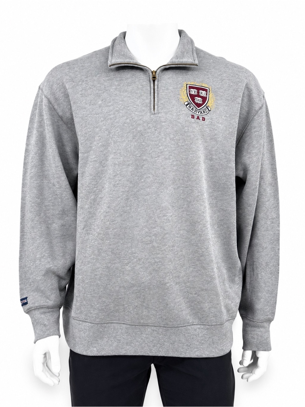 Harvard Dad Quarter Zip Sweatshirt Gray NWT